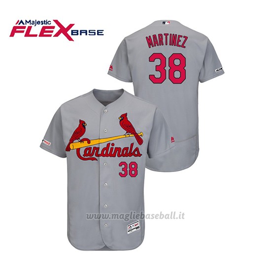 Maglia Baseball Uomo St. Louis Cardinals Jose Martinez 150th Aniversario Patch Autentico Flex Base Grigio